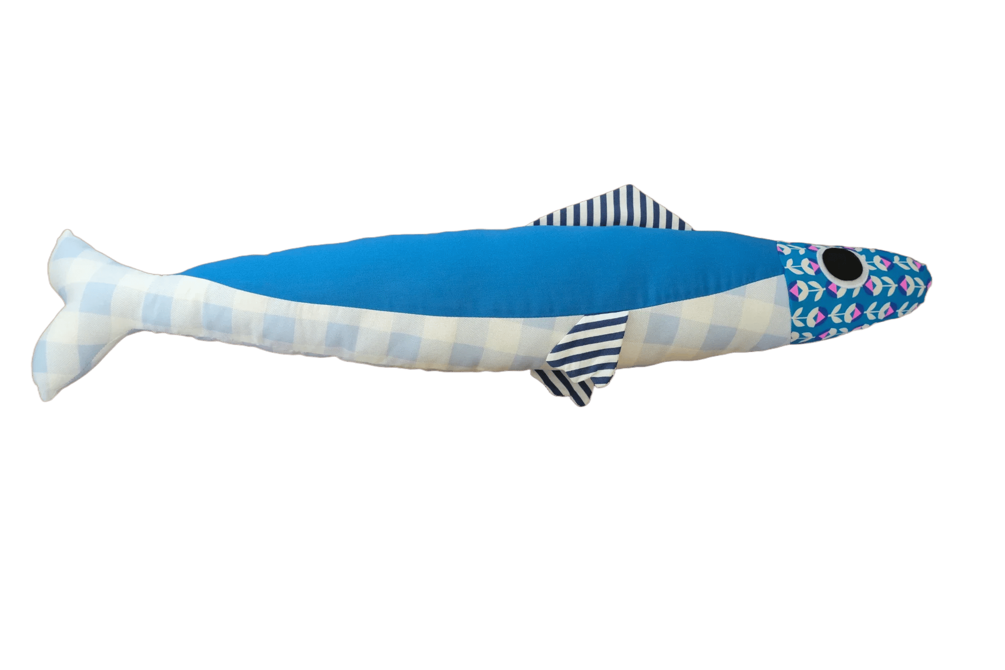 3 foot long blue plush fish