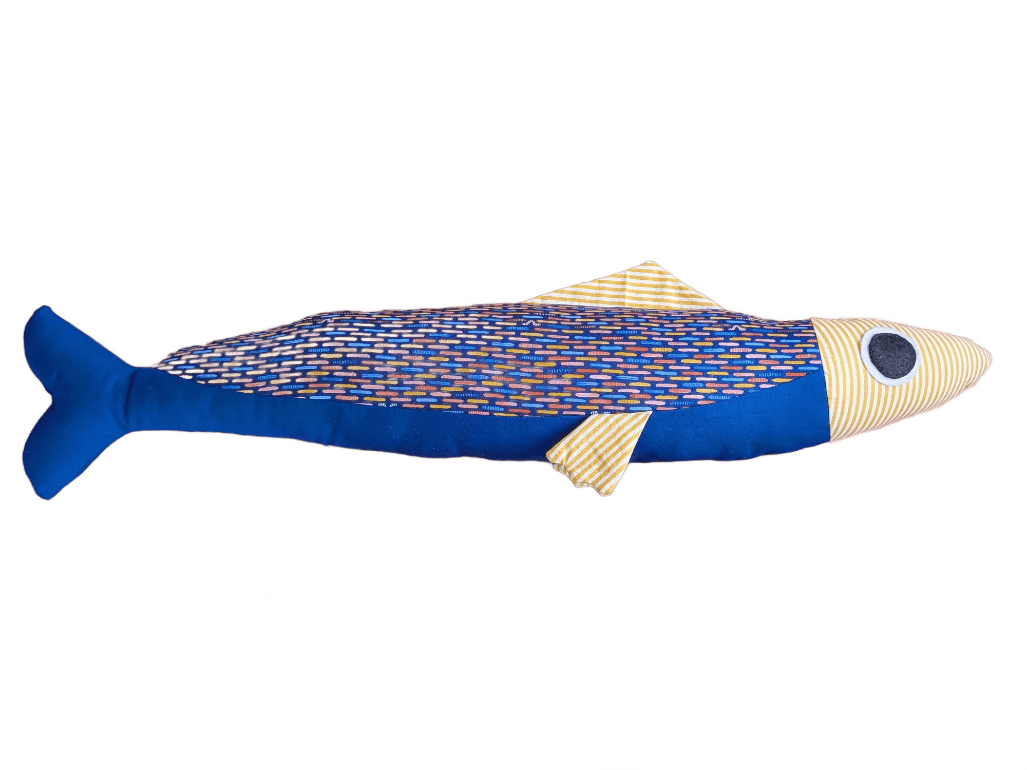 3 foot long blue plush fish