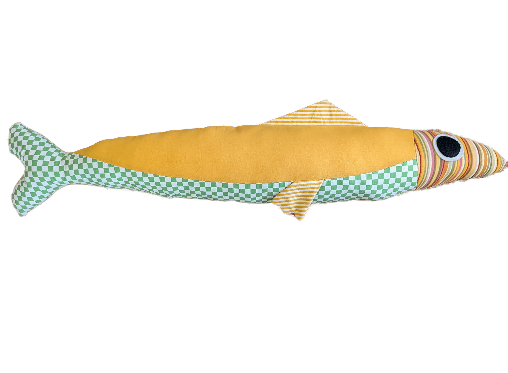 3 foot long yellow plush sardine