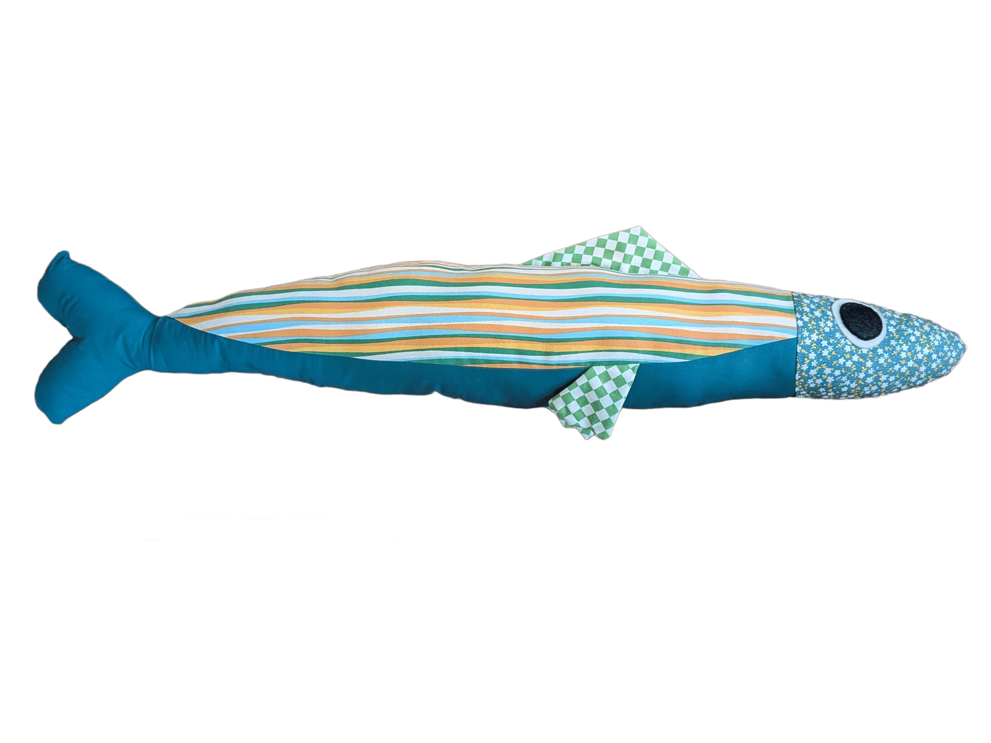 3 foot long green plush sardine