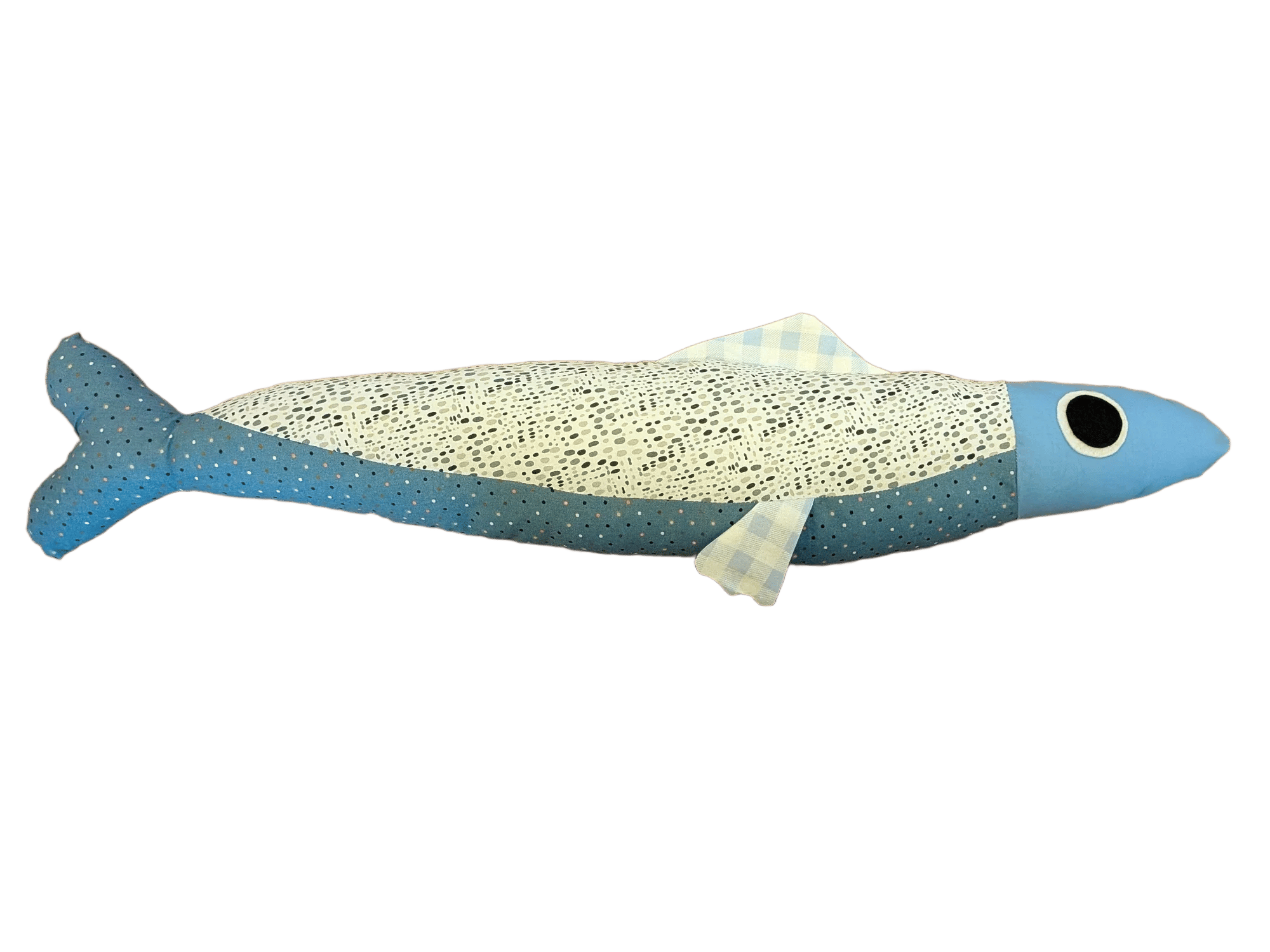 3 foot long blue plush fish