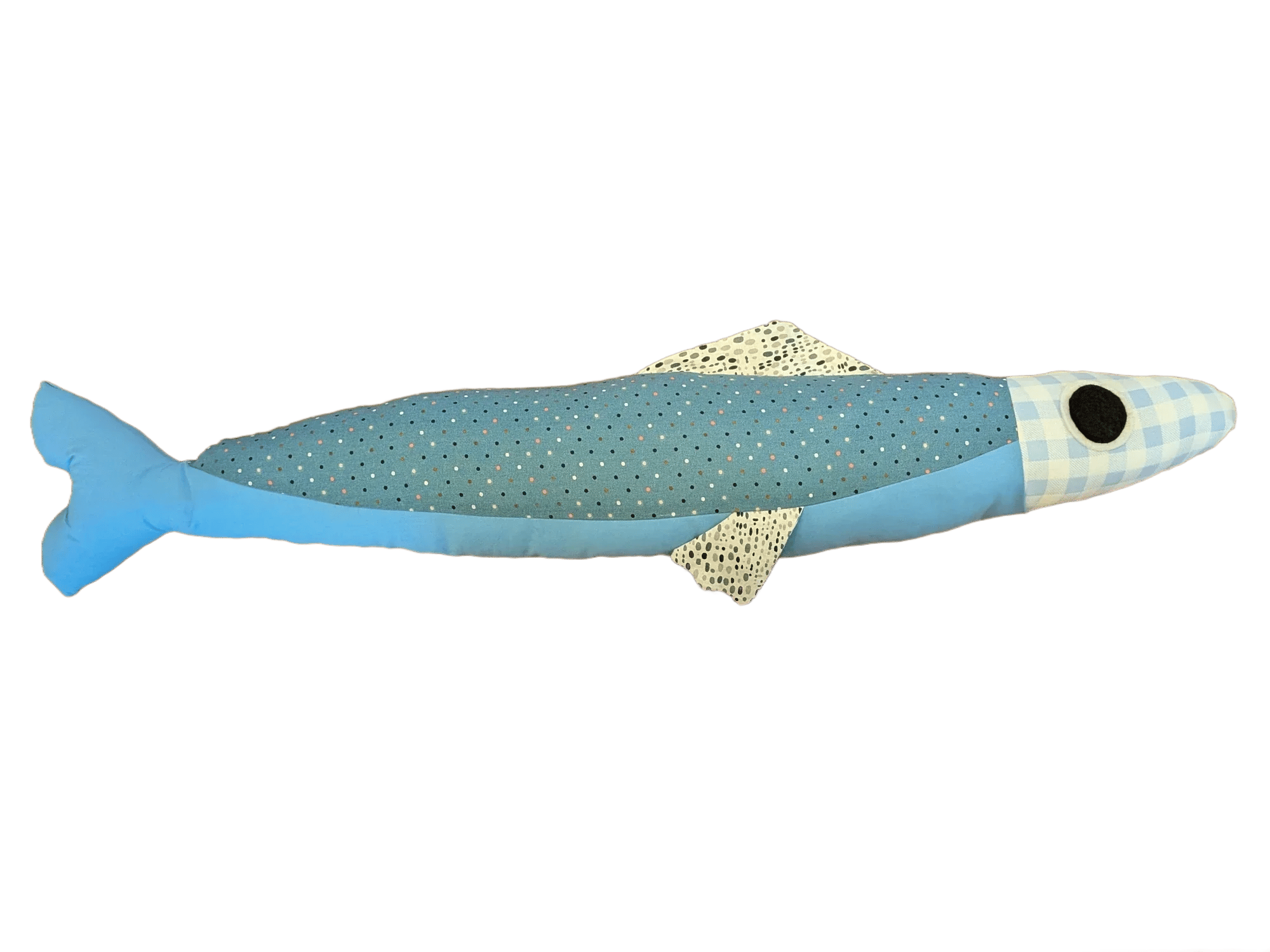 3 foot long blue plush fish