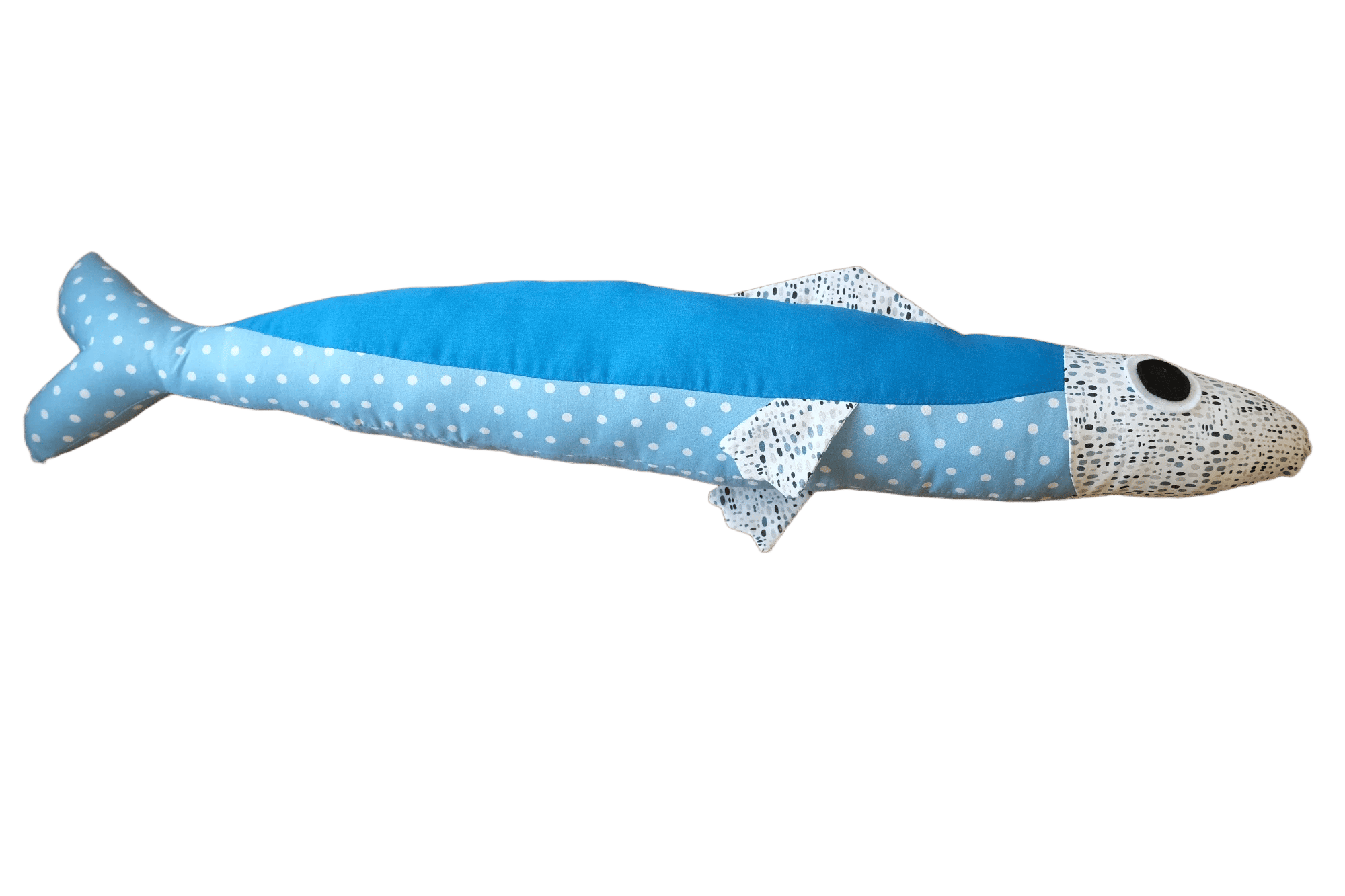 3 foot long blue plush fish