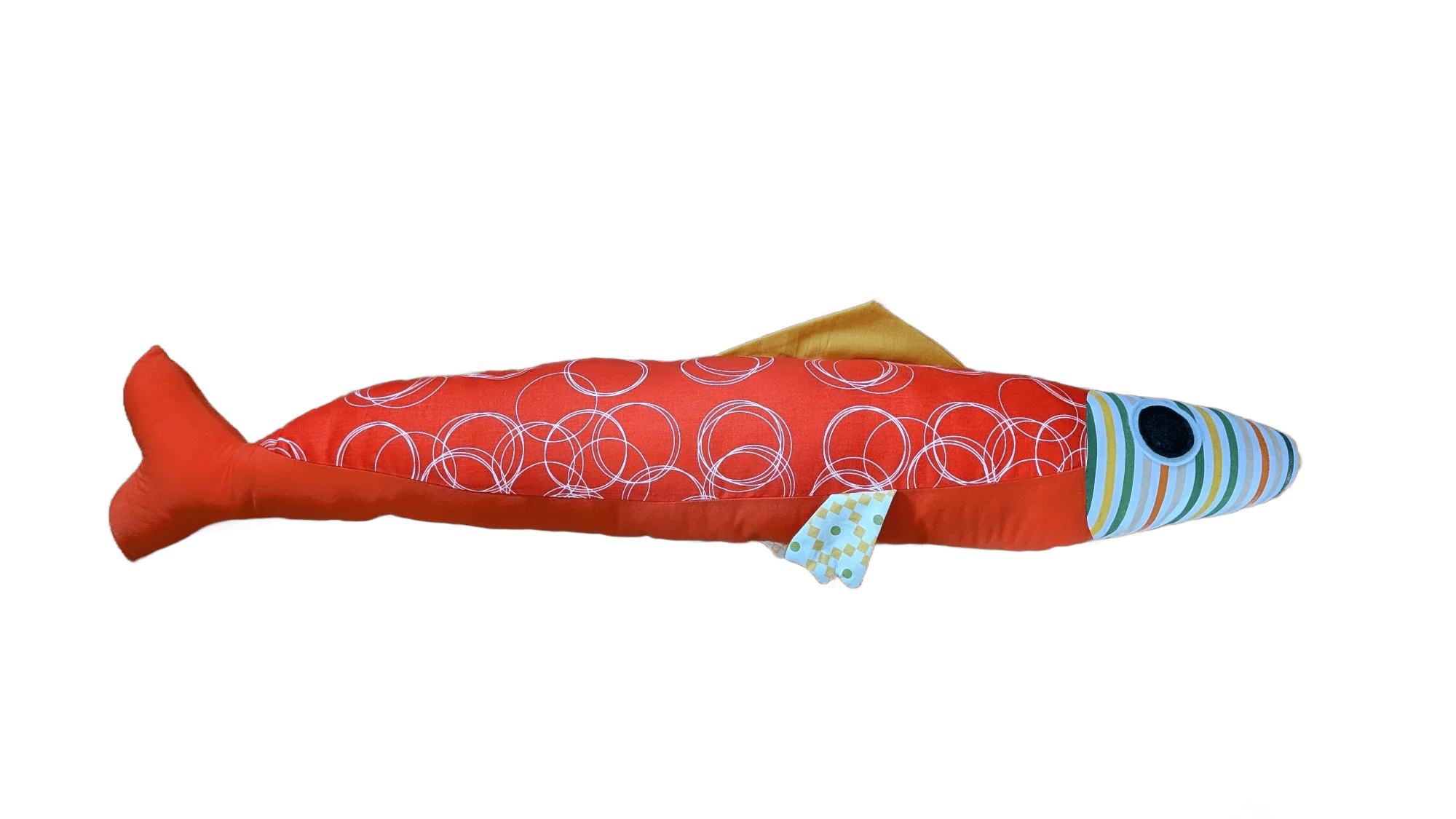 3 foot long orange plush sardine