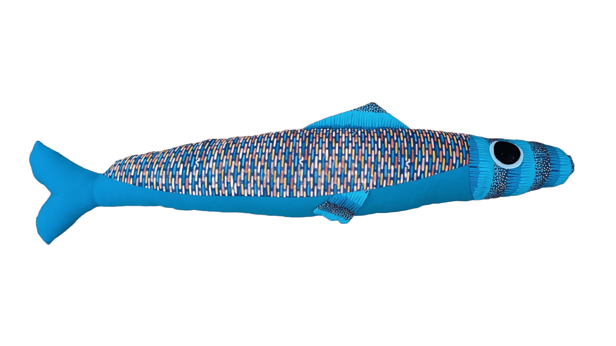 3 foot long blue plush fish