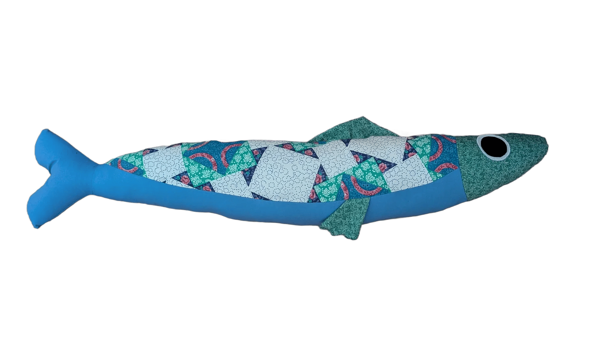 3 foot long blue plush fish