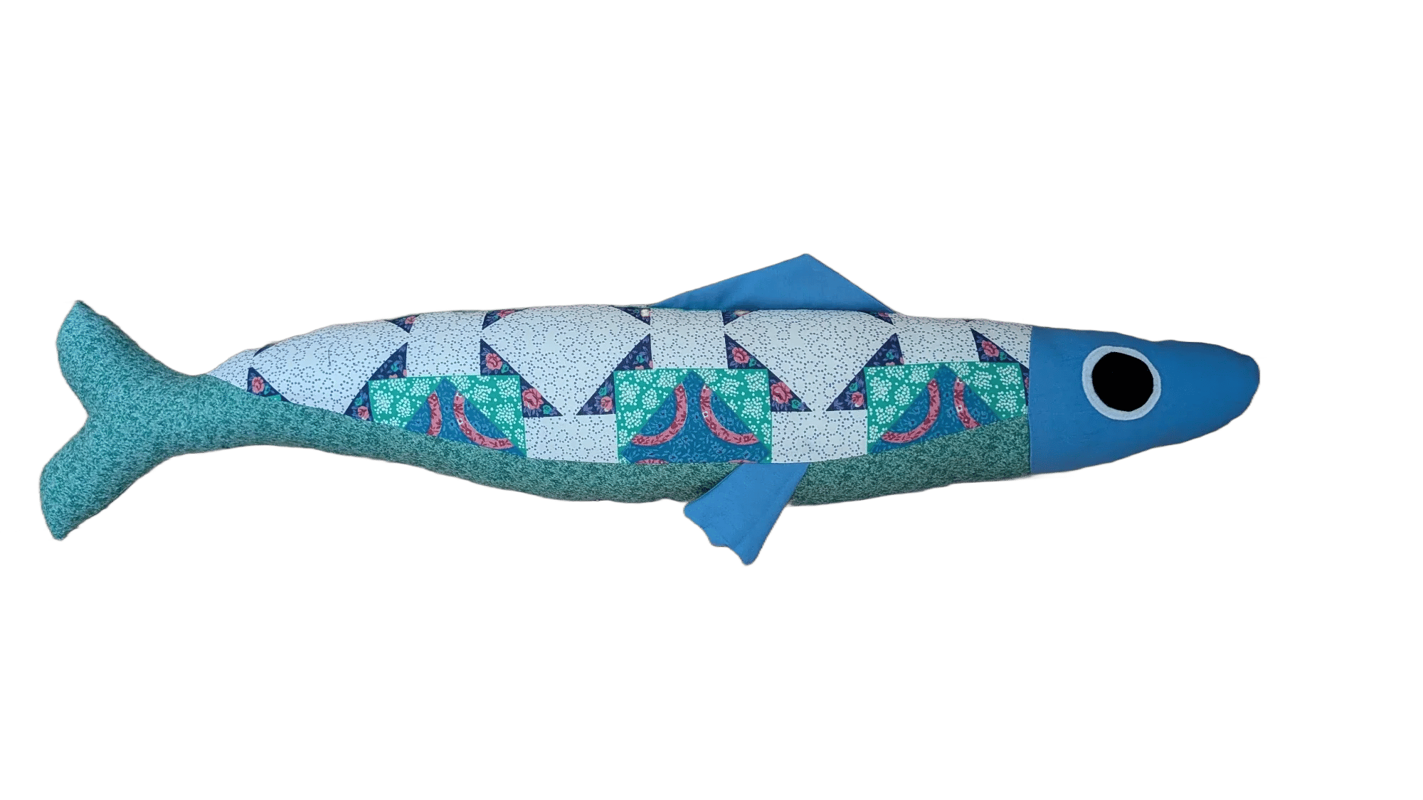 3 foot long blue plush fish