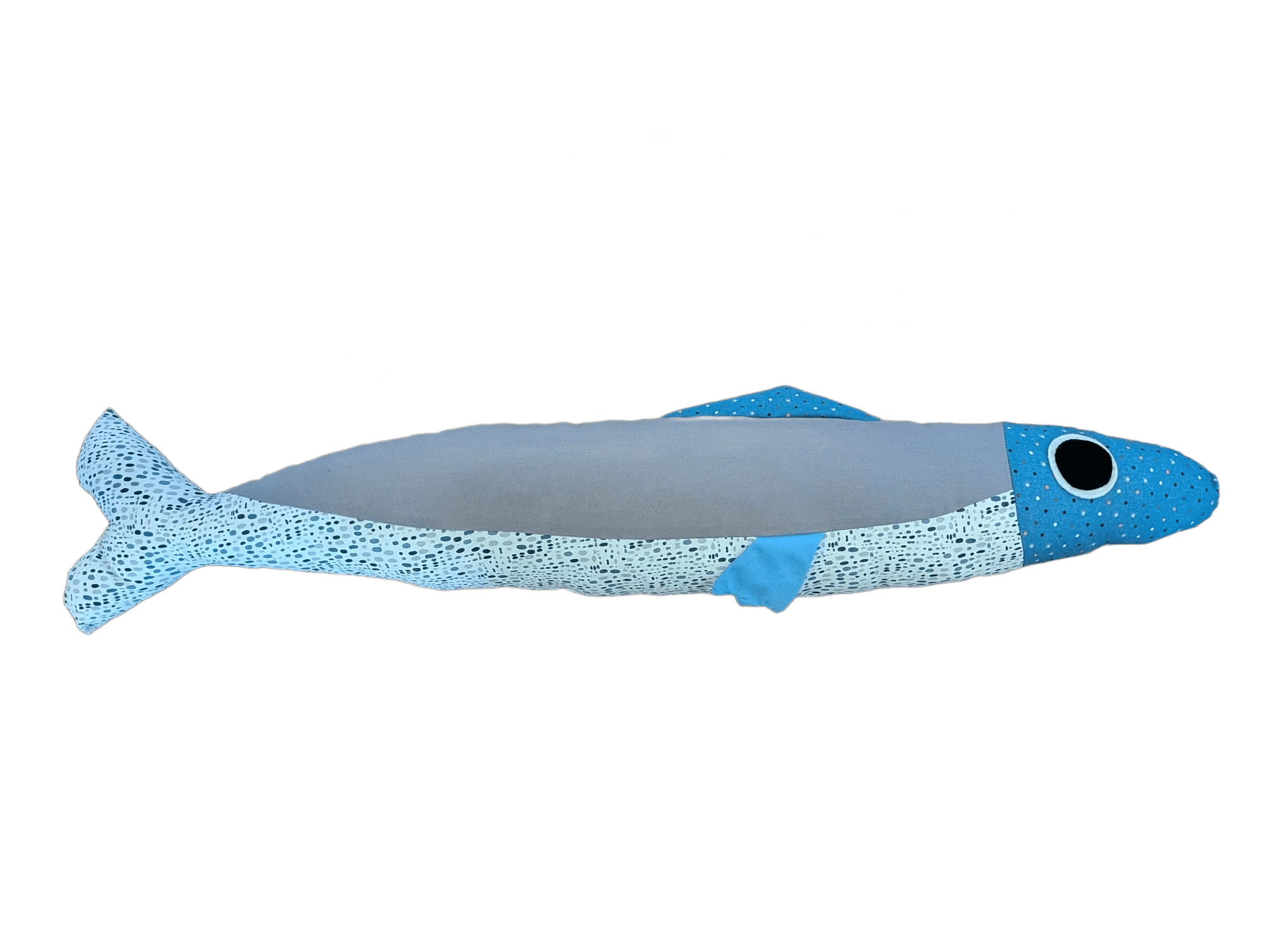 3 foot long blue plush fish