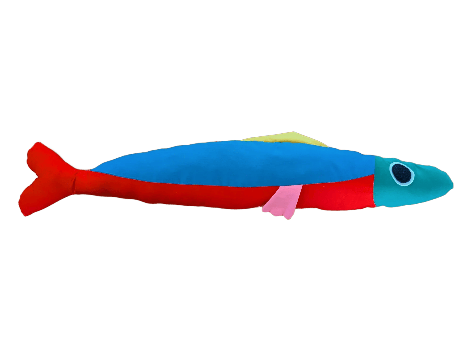 3 foot long multi-color colorblock sardine plush