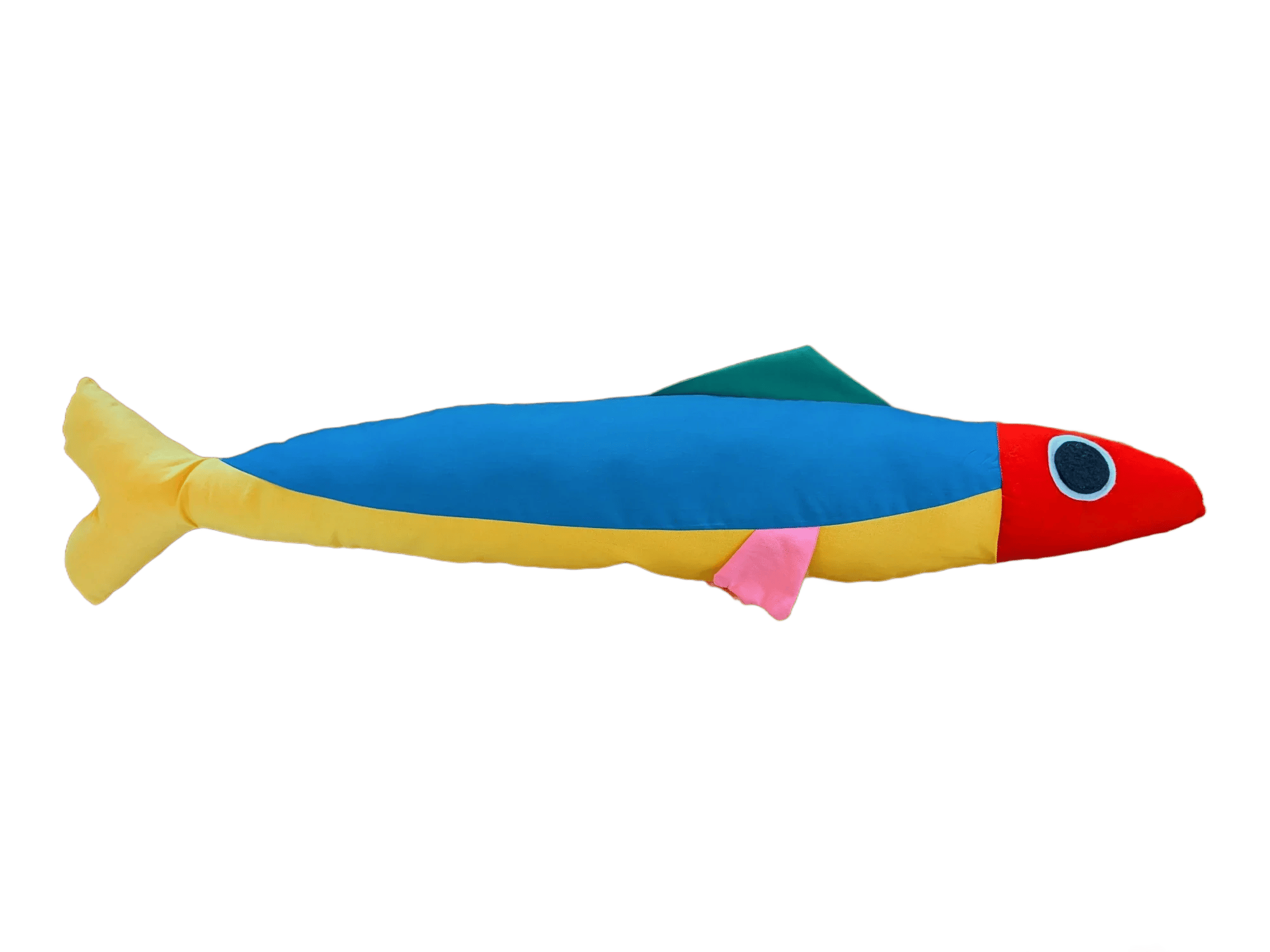 3 foot long colorful colorblock sardine plush