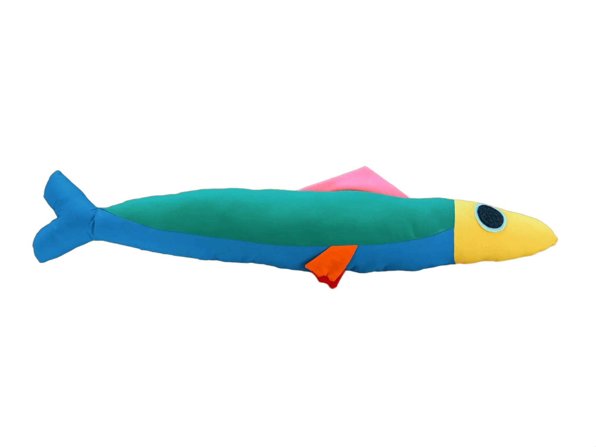 3 foot long colorful colorblock plush sardine