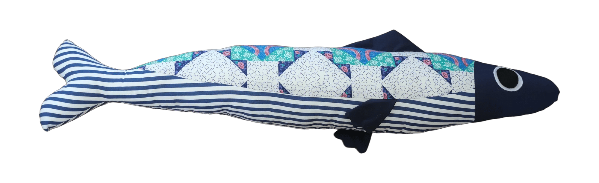 3 foot long blue plush fish