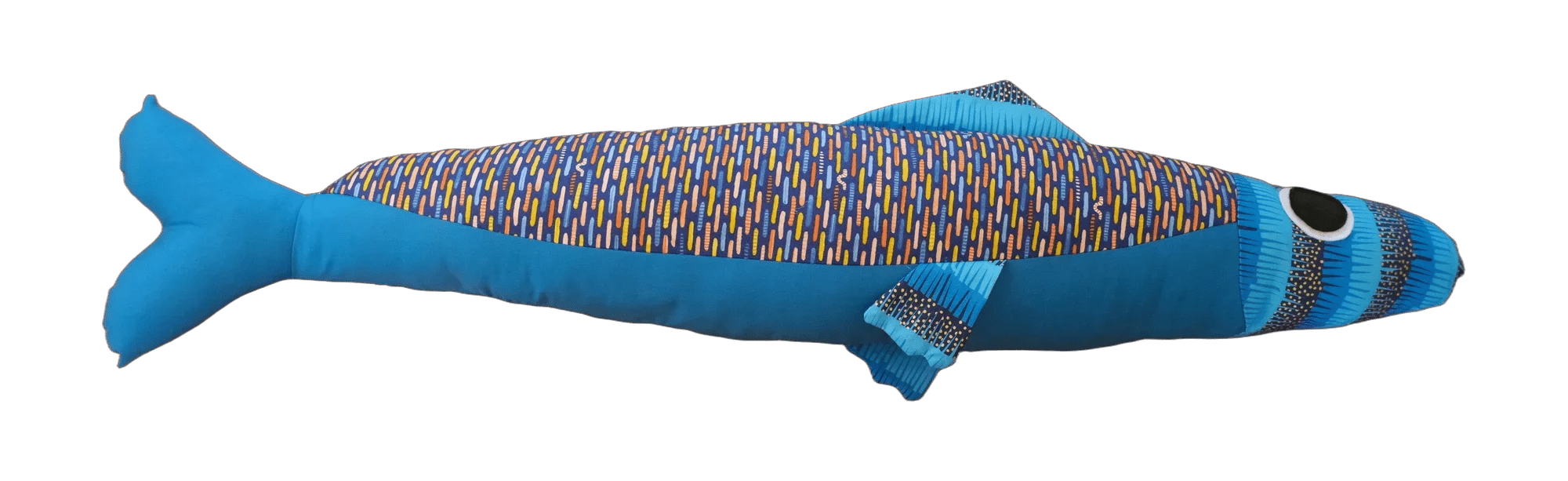 3 foot long blue plush fish