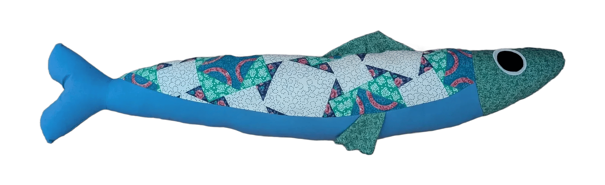 3 foot long blue plush fish