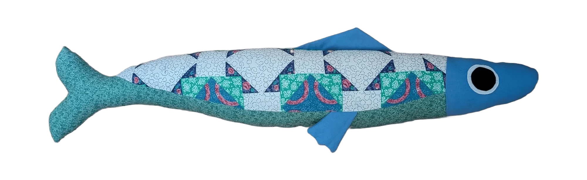 3 foot long blue plush fish