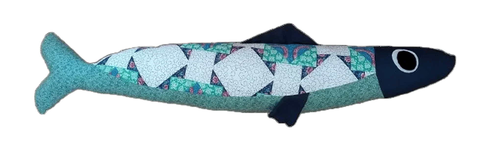 3 foot long blue plush fish